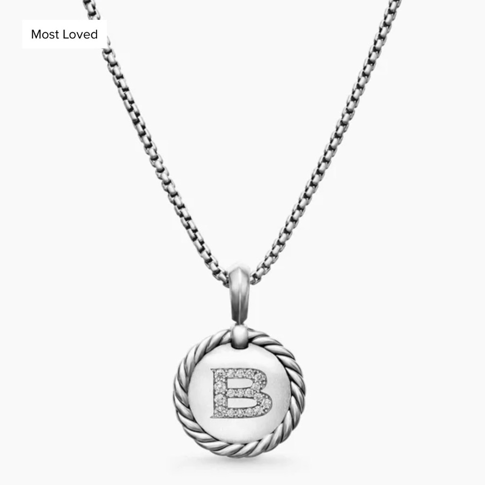 David Yurman “B” Initial Necklace